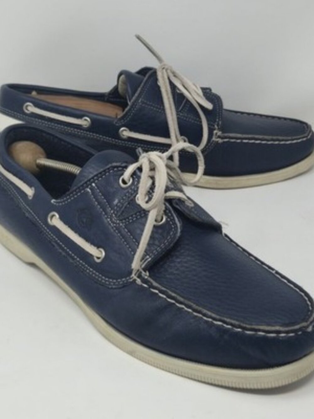 ​Vintage Dexter Boat Shoes Men's 12M Navy Leather Made in USA Heritage Casual